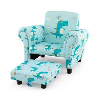 Kids Single Sofa Cute Pattern Ergonomic Backrest & Armrest Ottoman Children Sofa • $68.99