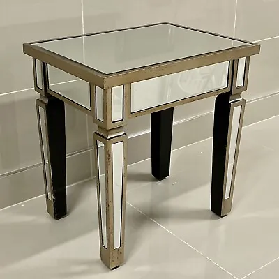 £109.95 • Buy Pair Of Gold Trim Venetian Mirrored Table Side / Bedside / Lamp Table End Tables