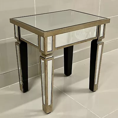 Pair Of Gold Trim Venetian Mirrored Table Side / Bedside / Lamp Table End Tables • £109.95