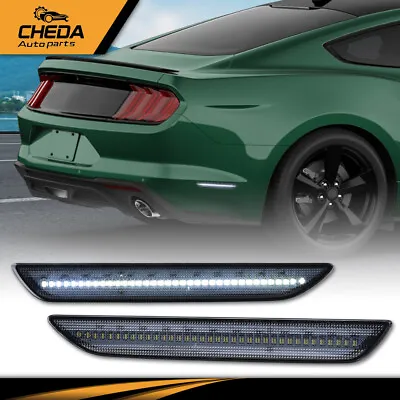 Fit For 2015-22 Ford Mustang White Led Rear Side Marker Lights Lamps Dark Smoked • $20.38