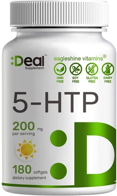 $79 • Buy Advanced 5-HTP 200Mg Softgels, 3 Months Supply, 180 Counts, Maximum Strength 5 H