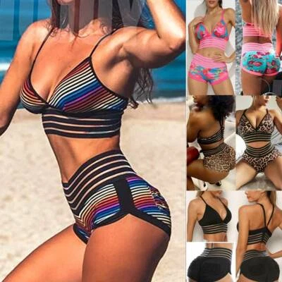 $13.99 • Buy Womens Yoga Suit Crop Top+Leggings Bra Hot Pants Sports Shorts Gym Set Outfit
