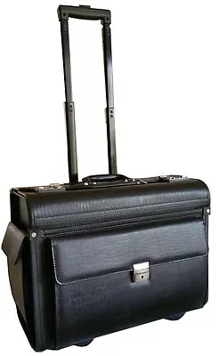 High Quality Black Wheeled Business Executive Laptop Flight Pilot Case Briefcase • £59.99