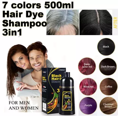 Hair Dye Color Shampoo 500ml Instant 100% Grey Coverage For Men &Women • $249.99