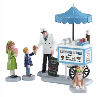 Lemax Happy Scoops Ice Cream Holiday Village Carnival Food Cart -5 Piece Set • $21.75