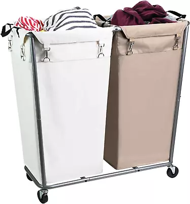 280L Laundry Cart With Wheels Commercial Large Rolling Laundry Sorter Heavy Du • $96.99