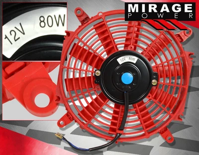 $37.99 • Buy Red 1500 Cfm 12V Electric Cooling Slim Push Pull Radiator 12  Replacement Fan