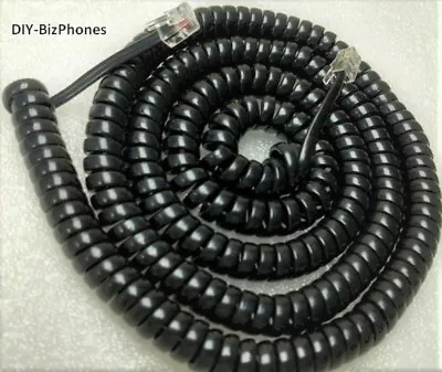 Comdial Black Long Handset Cord DX-80 Phone 7260-00 Receiver Curly Vertical 25Ft • $8.49