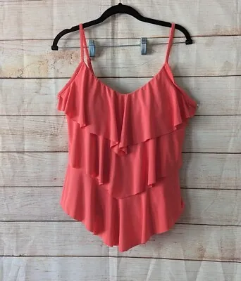 Magicsuit Size 14 Rita Tankini Swim Top Peach Triple Tiered Padded Bra Insert  • $42.49