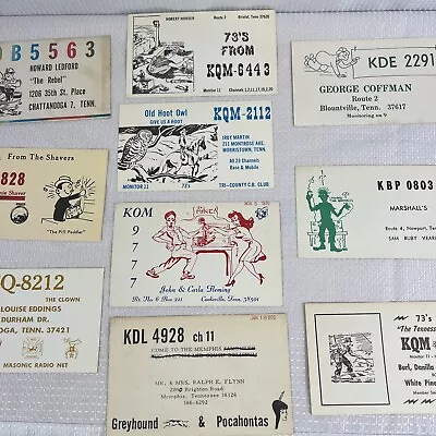 Vintage QSL Radio Cards Lot Amateur Radio QSL Cards Lot Tennessee Radio Cards • $19.99