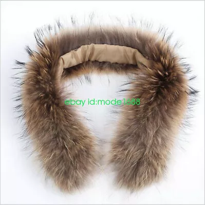 Real Raccoon Fur Collar Scarf Trim For DIY Hood Men Women Winter Down Coat Parka • $21.59