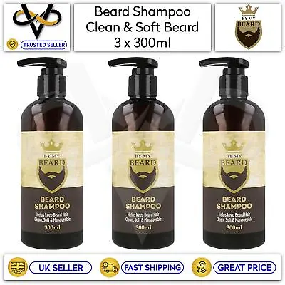 By My Beard Shampoo For Men's Facial Hair Soft Clean Manageable 3 Bottles 300ml • £7.95