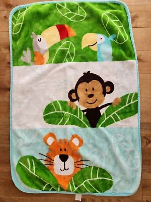 Garanimals Toucan Monkey Tiger Jungle Zoo Baby Blanket Throw 30x45 • $57.98