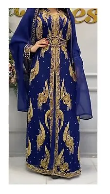 Royal Dubai Moroccan Abaya Kaftan Modern Islamic Farasha Fancy For Women Dress • $59.80