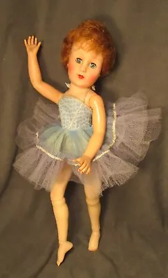 Vintage Ballerina  Doll - 18  - Hard Plastic & Vinyl - Articulated - Red Hair • $12