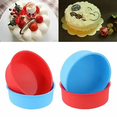 £4.39 • Buy 4/6inch Silicone Cake Pan Tray Pudding Mold Round Pattern Muffin Mousse Mould UK