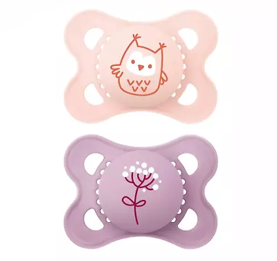 MAM Original Orthodontic Pacifier 2-Pack Size 0-6 Months Owl/Flower • $7.95