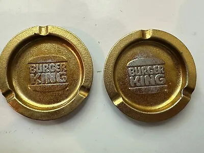 2 Vintage Burger King Fast Food Restaurant Metal Advertising Ashtray 3 1/2  • $8.99