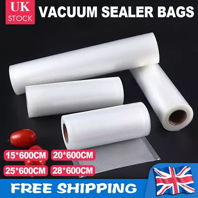 15/20/28cm Vacuum Sealer Bags Vac Food Saver Storage Seal Bag Embossed Roll Pack • £5.99