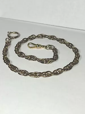 VINTAGE Gold Tone POCKET WATCH FOB CHAIN W Swivel Clip Unsigned 14” Estate Find • $19.88