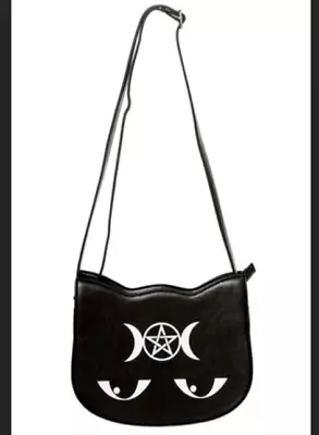 NEW BANNED Cat Pentagram Moon Crossbody Black Bag - SOLD OUT • £29.99