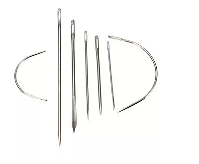 £2.39 • Buy 7 Pc Stainless Steel Needle Set Leather Carpet Canvas Sacking Sail Curved 