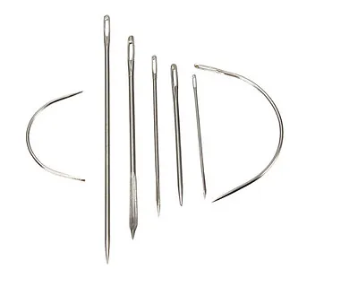 7 Pc Stainless Steel Needle Set Leather Carpet Canvas Sacking Sail Curved  • £2.39