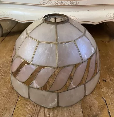 Vintage Capiz Shell Ceiling Pendant Light Lamp Shade Retro 1970s Pink CW • £21.99