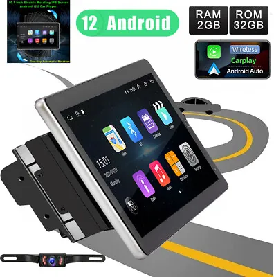 2DIN Rotatable 10.1'' Android12 TouchScreen Car Stereo Radio GPS Wifi Tablet 32G • $153.90