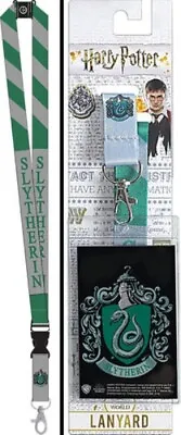 Harry Potter House Of Slytherin Colors And Name Lanyard With Logo Badge Holder • $5.99