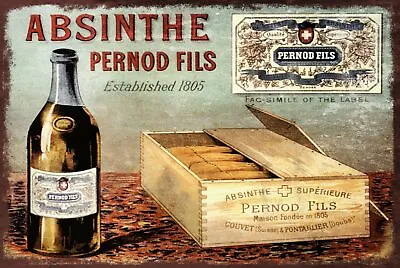 £4.99 • Buy Absinthe Pernod Drink Advert Vintage Retro Style Metal Sign Plaque, Pub Bar Cafe