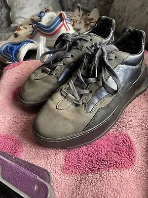 Lavair Black Leather Camouflage Men Trainers Sneakers Size 7 Shoes Green Grey • £10