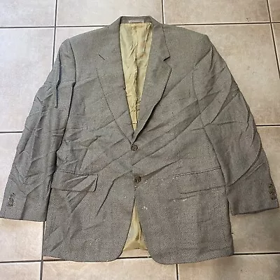 Corneliani Men's US 42R IT 52R Silk Virgin Wool Tweed ITALY Coat Blazer Jacket • $49.99