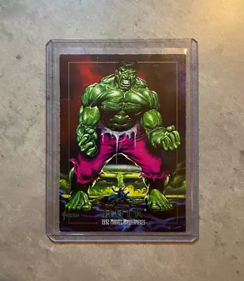 1992 Marvel Masterpieces Hulk Blue Back Unnumbered Promo Card • $5.75