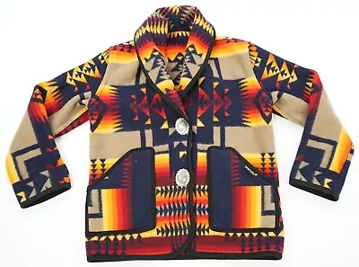 Rare VTG NAVAJO SPIRIT Southwestern Reversible Wool Button Front Jacket 90s SZ S • $149.99