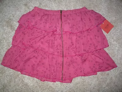 Mossimo Supply Co. Junior's Small Pink Star Tiered Skirt Front Zipper • $19.99