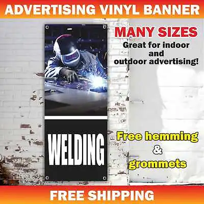 WELDING Advertising Banner Vinyl Mesh Sign Metal Fab Welder Shop Car Body Shop • $139.95