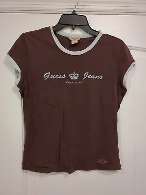 Guess Jeans Vintage T-Shirt Baby Tee Punk Rock Grunge Preppy Faded Large Calif • $22.49