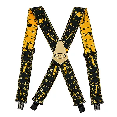 Mens Heavy Duty Metal Clip 2  Wide Work Suspender Braces X Back Printed Patterns • $15.74