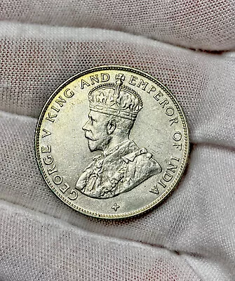 £50 • Buy 1920 British Straits Settlements Silver 50 Cents Malaysia BUNC Lustrous