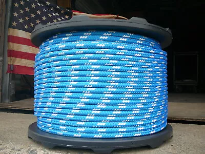 Sailboat Rigging Rope 7/16  X 150' Blue/White Double Braided Sheet Halyard Line • $150