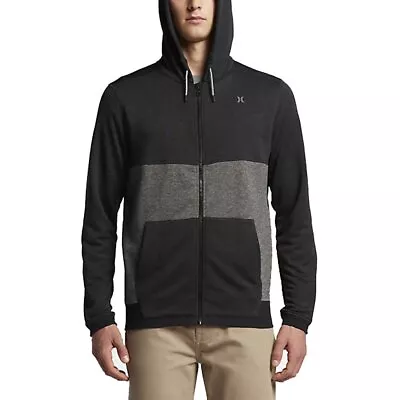 Hurley Dri-Fit Disperse Blocked Full Zip Hoodie Black Gray Men's Size Medium NWT • $28.40