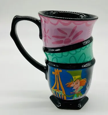 Disney Alice In Wonderland Triple Stacked Mad Hatter Coffee Tea Cup Mug • $14.99