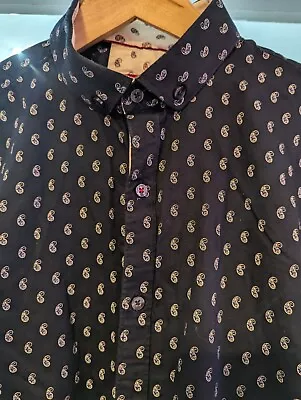 Paisley Mens Short Sleeve Shirt By Swade Size Xl Slim Fit Will Fit Size Large • £5.50