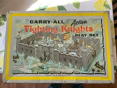 Vintage 1968 Marx Fighting Knights Carry All Action Playset 4635 And Accessories • $91
