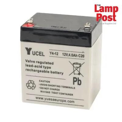 Yucel Y4-12V - 12v 4Ah 12 Volt 4Ah SLA Burglar Intruder Fire Alarm Battery • £23.99