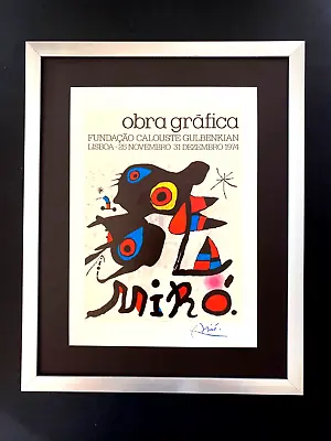 Joan Miro 1974 Beautiful Signed Print+  Mounted And Framed + Lisbon Exposition • $159