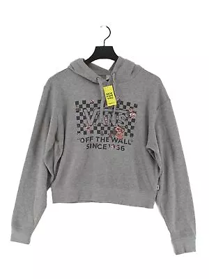 Vans Women's Hoodie XS Grey Graphic Cotton With Polyester Pullover • £15
