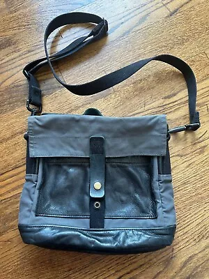 Vintage Heath + Stein Crossbody Canvas Leather Satchel Purse Bag • $0.99