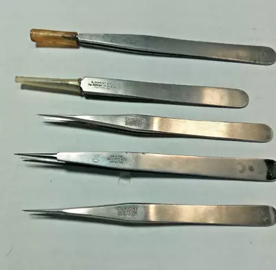 Vintage  Dumont 5pc Lot Tweezers Swiss Made   Tool Watchmaker • $59.99